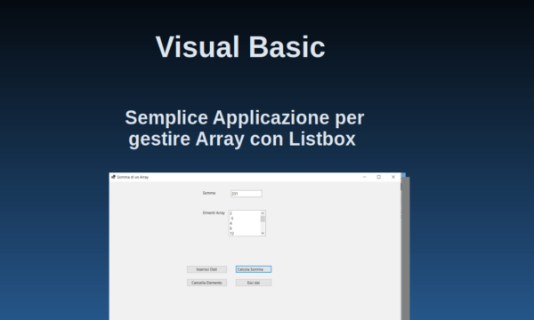 Strutture dati Array e Uso in Visual Basic