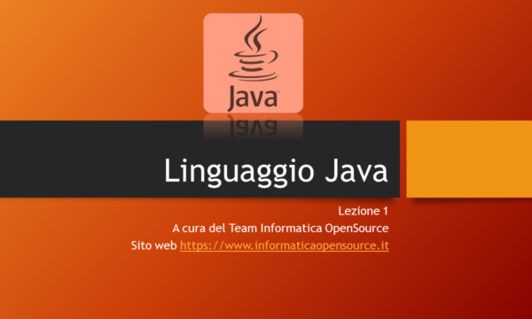 Linguaggio Java – Lezione n.1