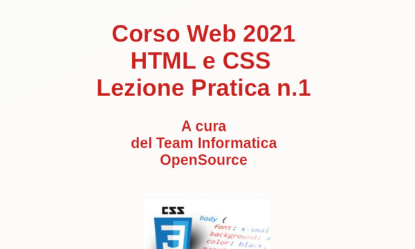 Lezione pratica n.1 HTML 5 – CSS 3