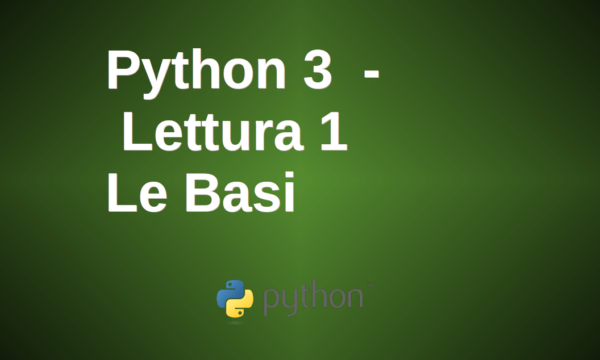 Programmazione Python 3- Lezione 1